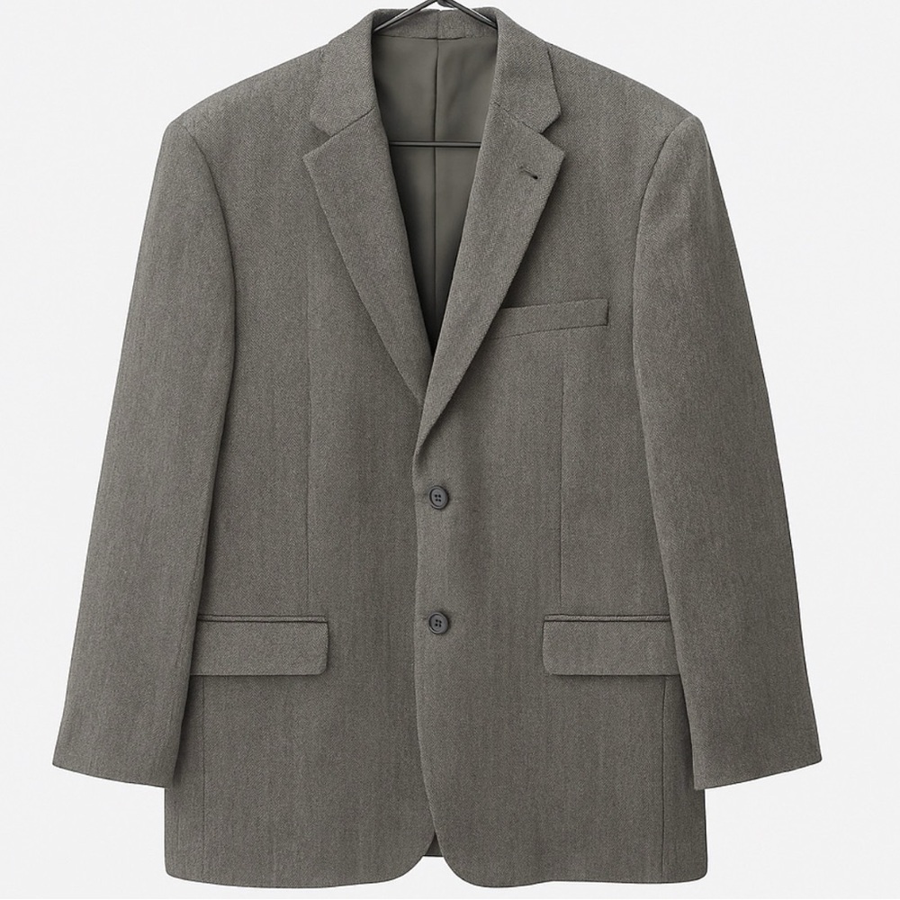 Joseph & Feiss Gold Men’s Blazer Lambswool Gray Herringbone Sport Coat Size L - Picture 2 of 7